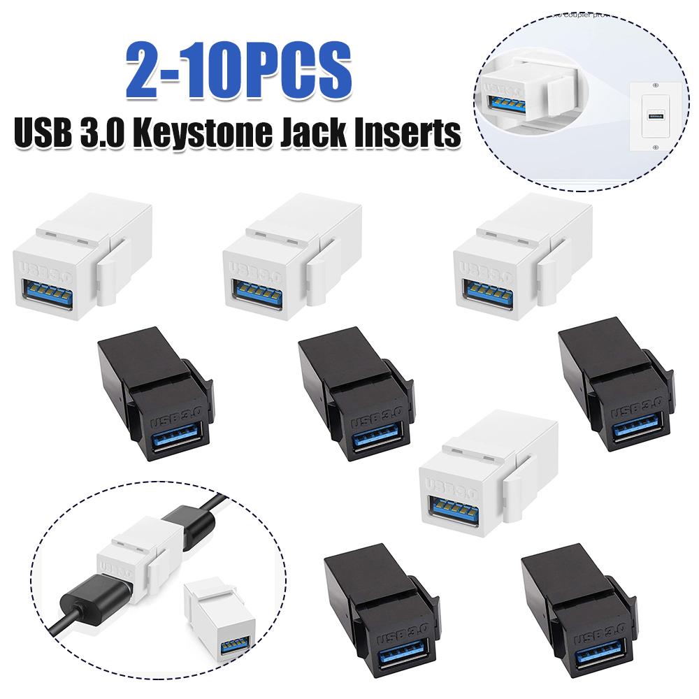 USB 3.0 Keystone Jack Inserts Connect Equipment with USB Port USB To USB Adapter Easy Installation Female Coupler Insert