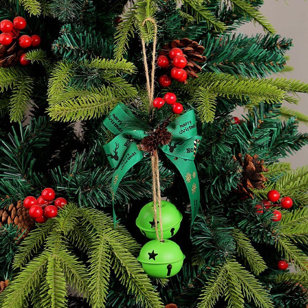 Retro Christmas Bells Pendant Pine Berries Christmas Tree Ornament  Wedding Party Supplies