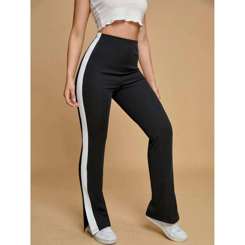 High-waisted, Slim-Fit, Wide-Leg Pants High Waist Slim-Fit Contrast Colors Wide-Leg Pants