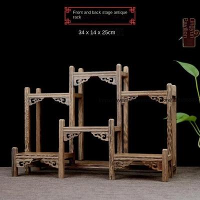 Chinese Kung Fu Tea Pot Crafts Display Holder Shelves Teapot Tea Set Wood Carving Display Stand Decoration Home Tea Accessories
