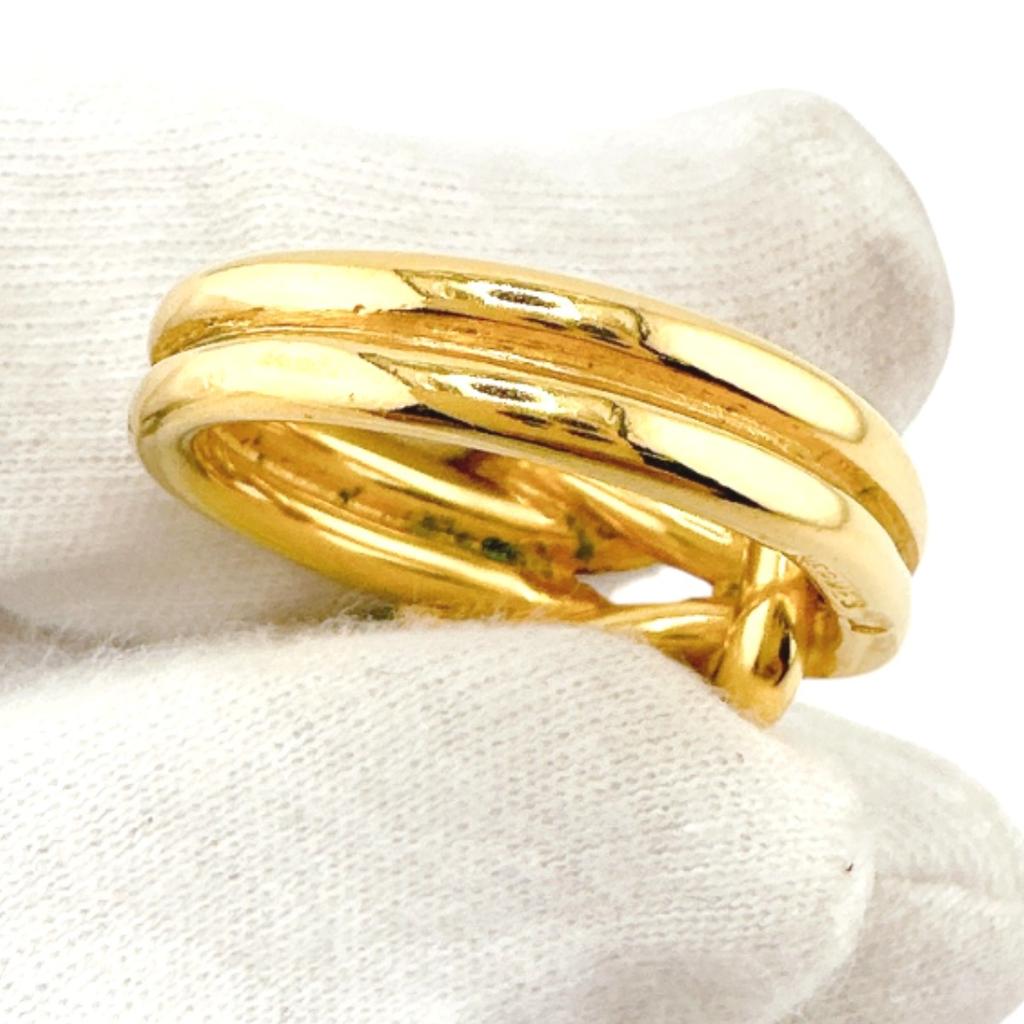 HERMES Scarf ring gold Scarf ring metal gold Used