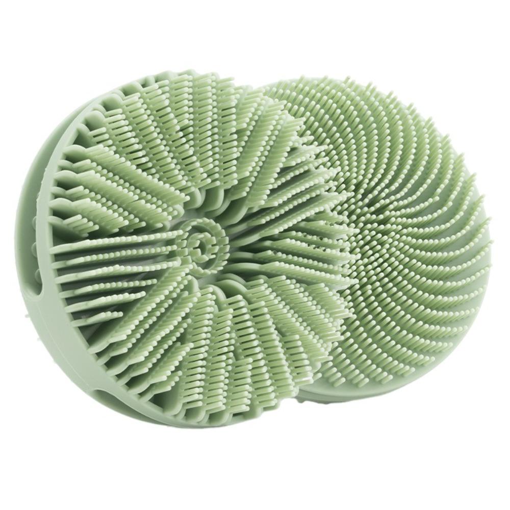 Double-sided Soft Bristle Shower Brush Massage Cleaning Body Shampoo Brush Silicone Multi-functional Bath Brush For Exfoliation