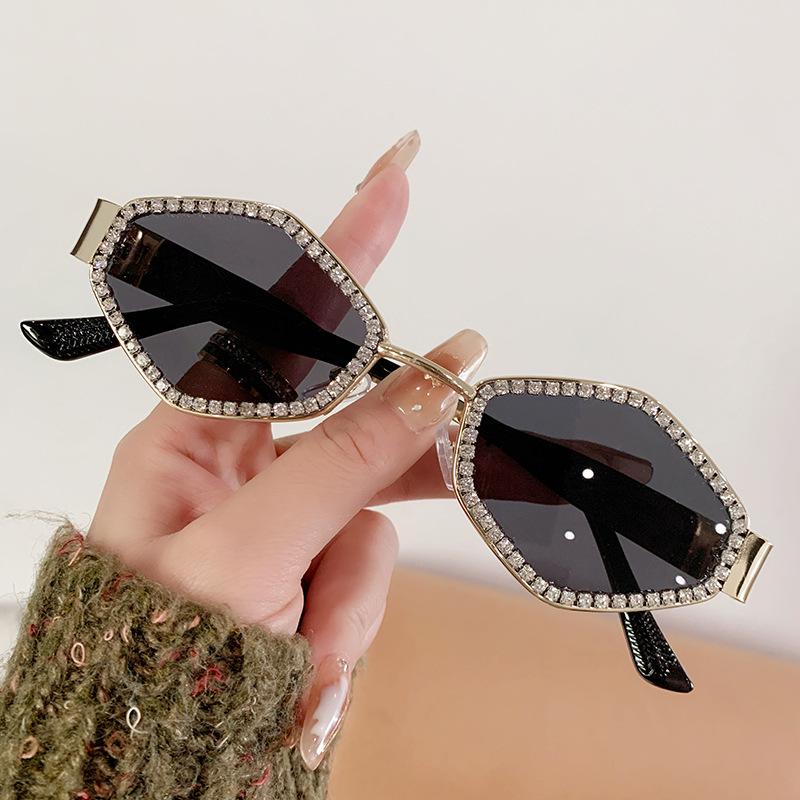 Polygonal Sunglasses Full Diamond Prismatic Babe Sunglasses With Diamonds Retro Sunglasses Women
