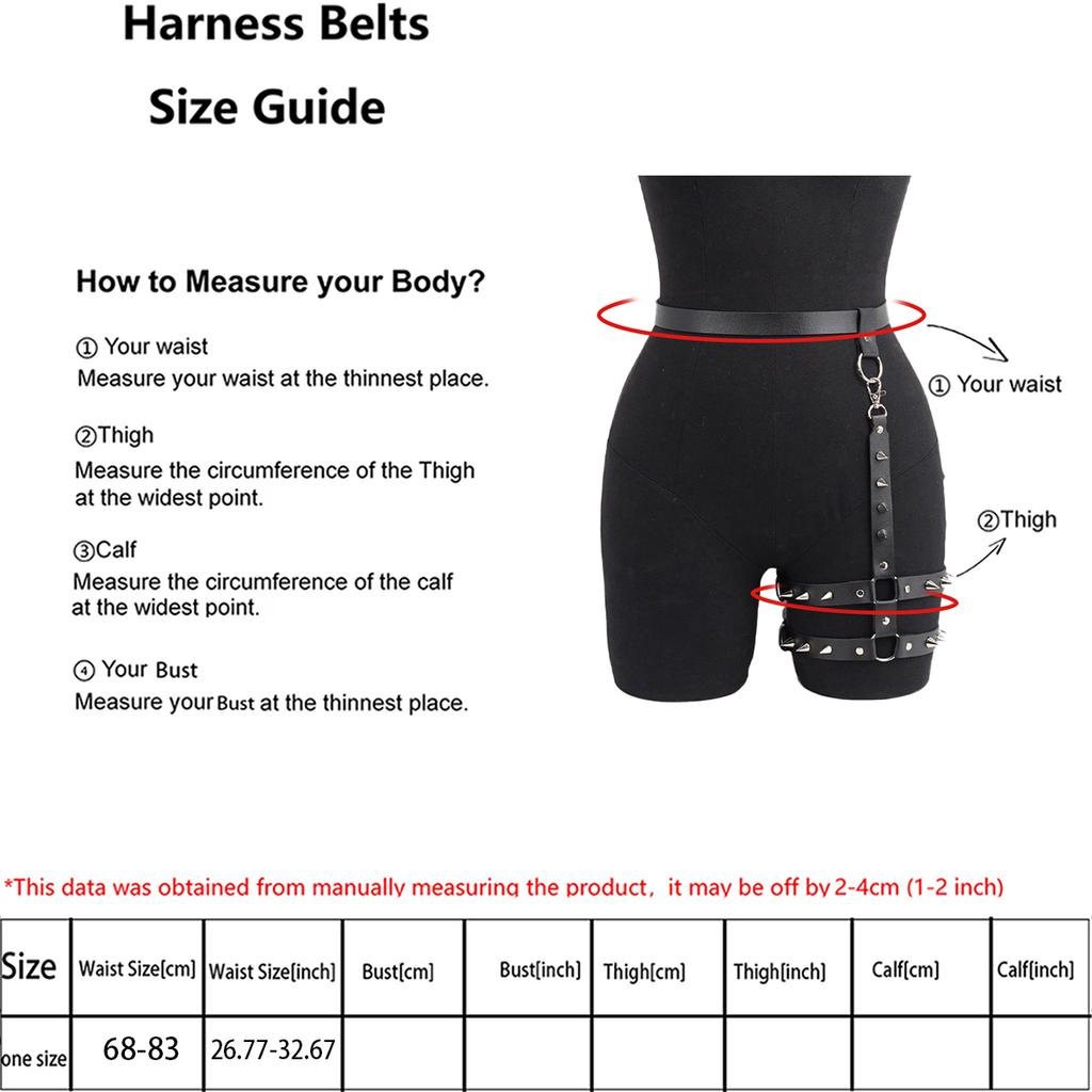 leather leg harnesses for women gothic Single-sided leg strap Adjustable Party Cosplay leather garter belt harness