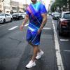 Summer men's casual 3D knife printed T-shirt set fashionable  creative O-neck T-shirt+shorts outdoor trendy sportswear