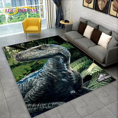Covor cu desene animate 3D Jurassic Park Dinozaur Covor mare, covor pentru sufragerie dormitor canapea covoraș Decor, covoraș antiderapant pentru copii