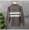 Men's Korean Color Block Striped Knit Polo Sweater - Trendy Autumn/Winter Fashion