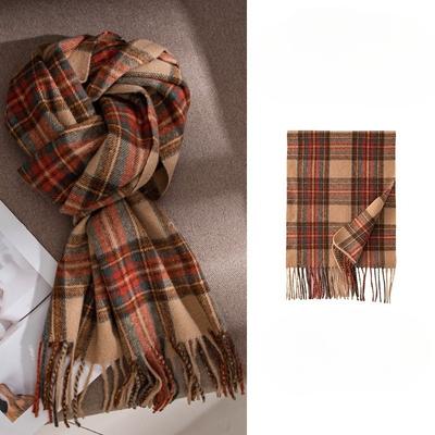 Autumn and Winter Classic British Imitation Cashmere Scarf Winter Plaid Warm Tassel Scarf Couple High End Atmosphere Scarf