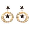 925 Silver Four-Leaf Clover Star Earrings, Korean Style, Slim Design for Women
