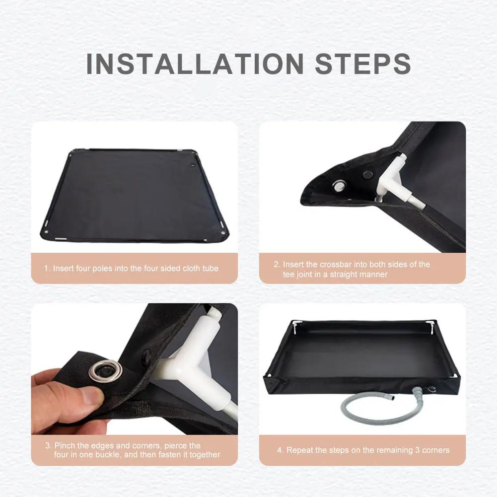 Foldable Shower Base with Drain Hose Portable Shower Pan Pets Shower Basin Base Tent Floor Base for Travel Shower Beach Pet Bath