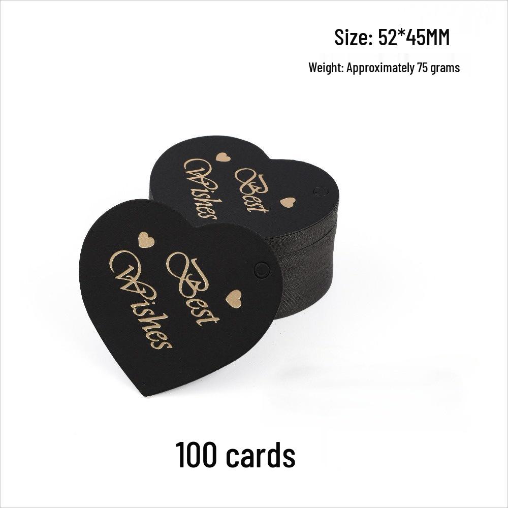 Heart-Shaped Cowhide Paper Blank Tag - Valentine's Day Red Label