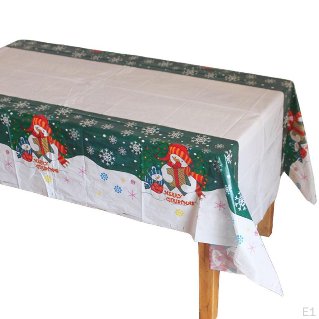 Merry Christmas Snowman Disposable Tablecloth Table Cover Home Decoration