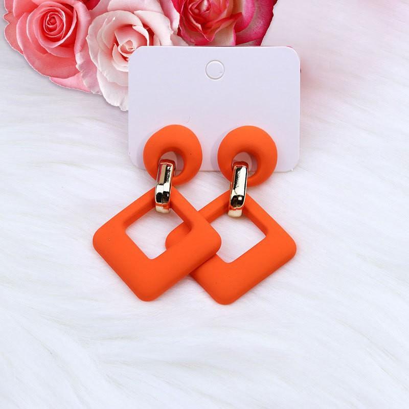 Серьги-ромбы с цветами, Высококачественные женские геометрические полые серьги, Ретро-мода, Простые серьги.