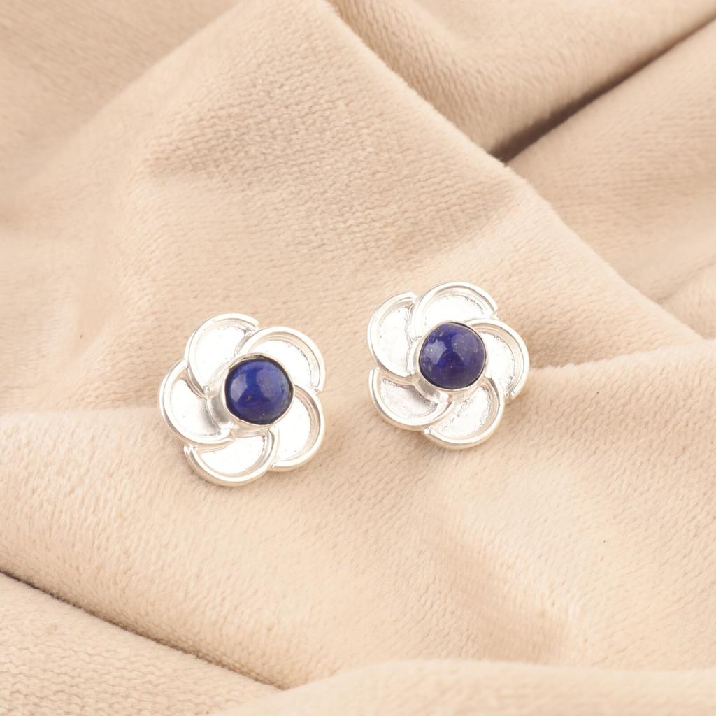 Sisters Day Deal Lapis Lazuli Gemstone Stud Post New Earrings Jewelry 925 Silver EE-157-21