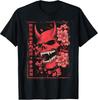 T-Shirt con Teschio Faccia di Demone Arte Giapponese Diavolo Oni Estetica Harajuku