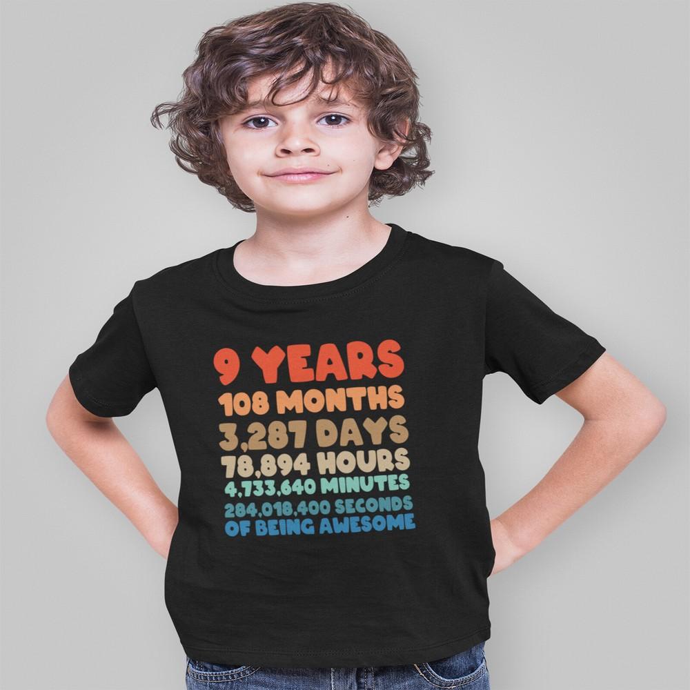 

Personalized Birthday Boy Girls Kids T Shirt 9th Year Old Birthday Gift Tee Top 4XL