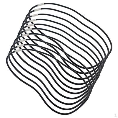 10 fili 18-22 pollici 3mm collana in gomma nera corda catena creazione di gioielli, con fermagli, fai da te