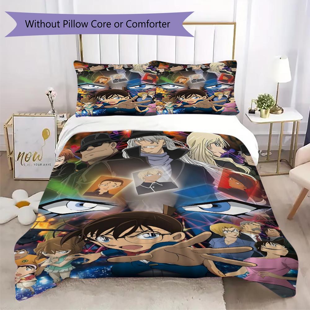 Detective Conan Anime Mystery Characters Bedding 1 Duvet Cover 2 Pillowcase Without Core Without Core Soft And Comfortable