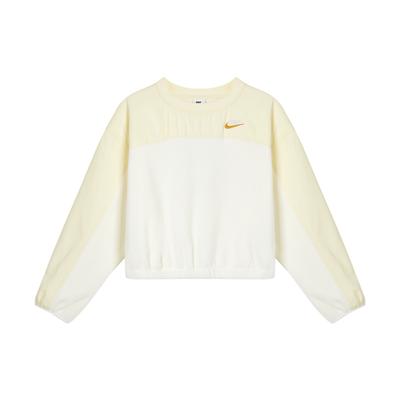 Color Block Casual Crew Neck Pullover Sweatshirt Women Tops White FB8685-133