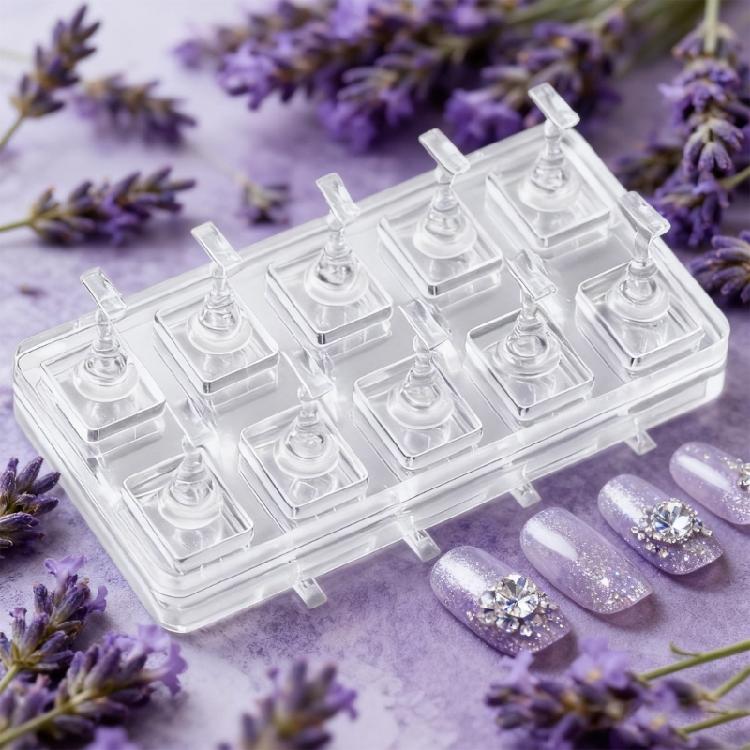 Professional Acrylic Nail Display Stand Transparent Magnetic Free Portable Lightweight Sturdy Support for Artists