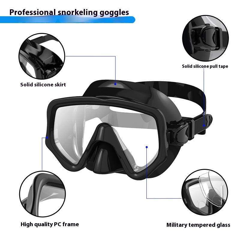 1Pc Swimming Goggles Underwater Snorkeling Mask Waterproof Breathing Diving Snorkeling Mask No Leaking With Breathing Tube
