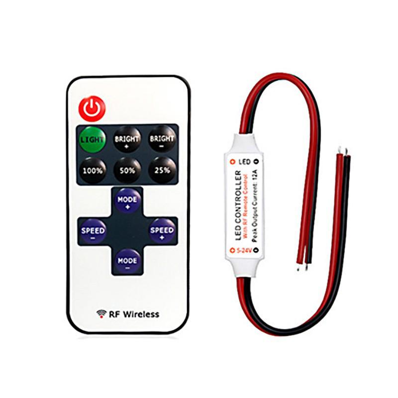 Wireless 11-Key RF LED Dimmer Controller for Monochrome Strip Lights