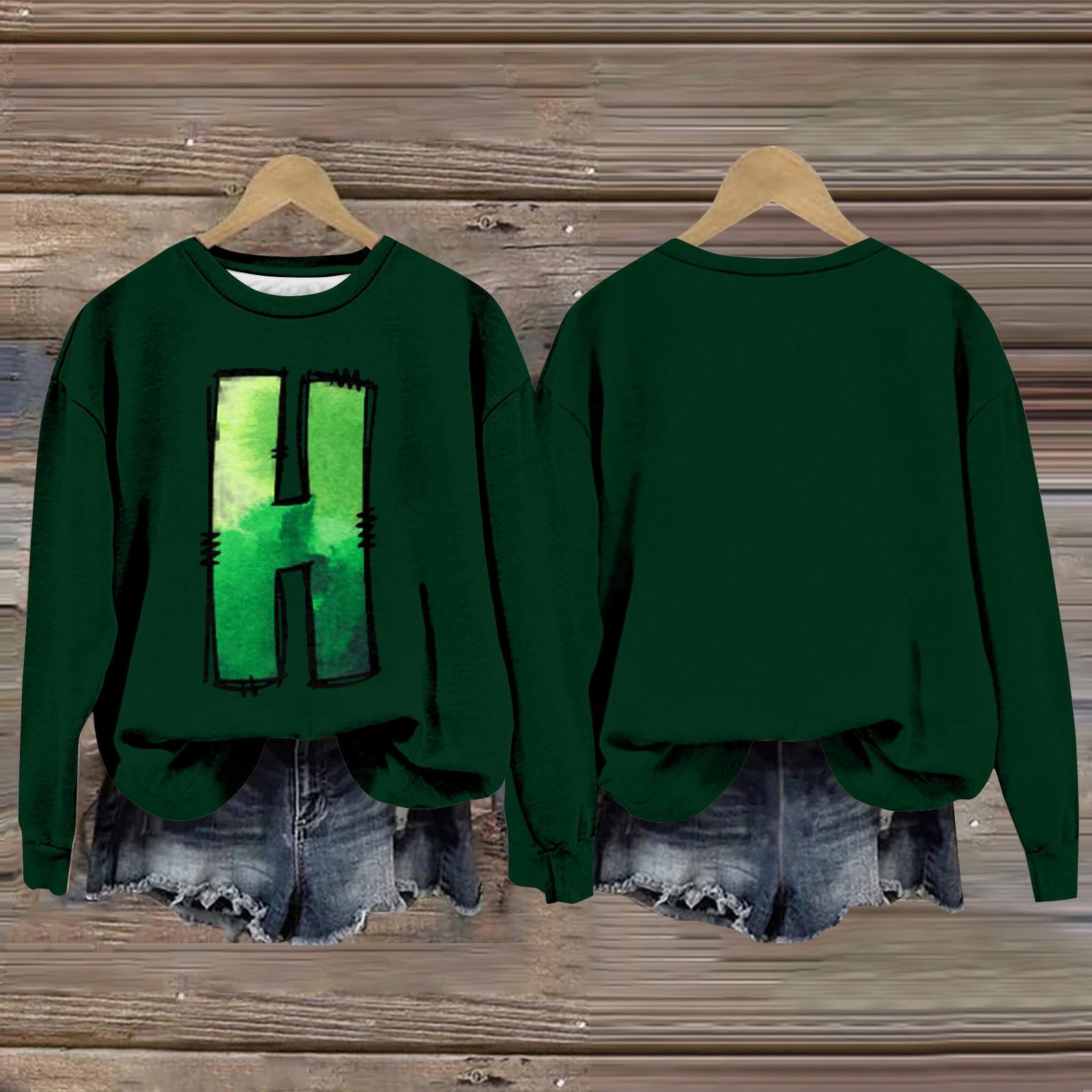 

Женская мода с принтом, длинный рукав, свободный круглый вырез, свитшот, осень XXXXL