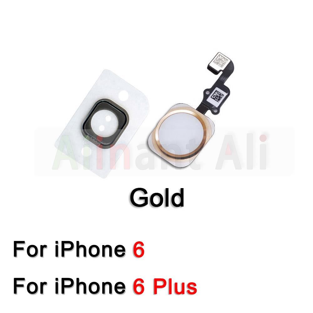 AiinAnt Return Back Home Button Flex Cable For iPhone 6 6s 7 8 Plus 5s SE Connector Phone Parts Repair No Touch ID
