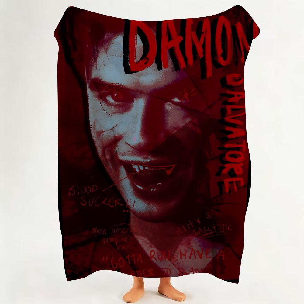 Character D Damon S Salvatore Throw Flannel Throw Blanket Suitable for Sofa Living Room Bedroom 75cmx90cm
