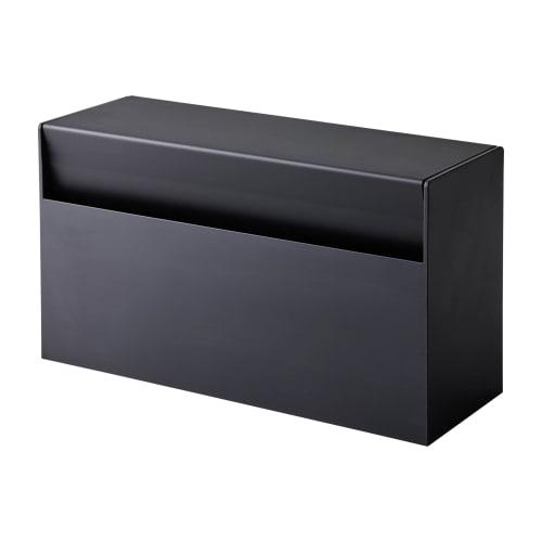 Yamazaki Tower Magnetic Paper Towel Holder, Black, 24.5cm W x 8.7cm D x 13.5cm H, Model 5440