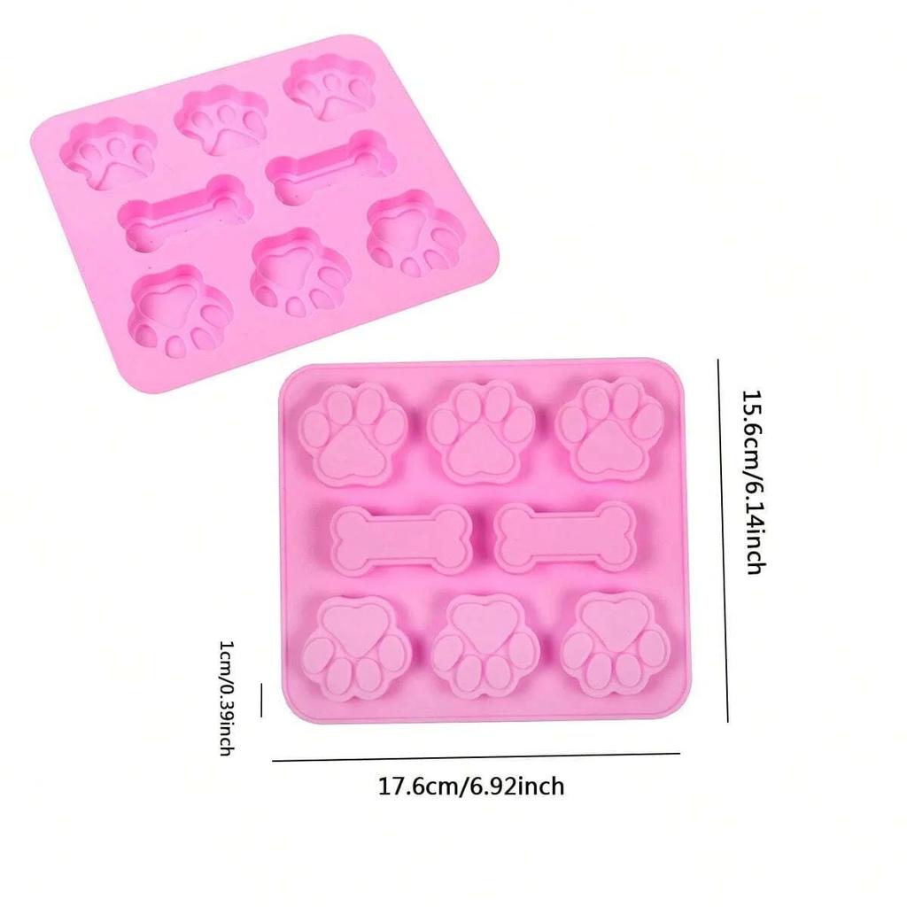 1pc-Dog Claw Bone Cake Mold 3D Silicone Mold, Pet Food Baking Mold