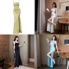 Elegant Long Dress For Women With Slit And Bodycon Fit For Evening Wear