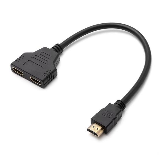 DOONJIEY 1 In 2 Out HDMI-compatible Splitter Male To Female Adapter Video Cable for PC