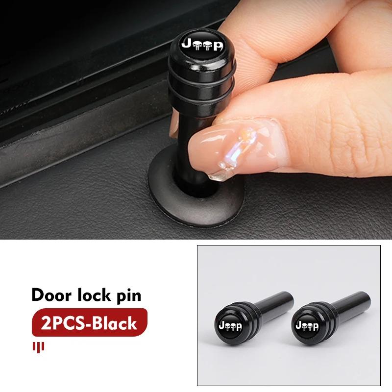 For Jeep Car Door Aluminum Alloy Knob Pull Security Lock Buckle Pins For Jeep Renegade Compass Cherokee Wrangler Patriot Libe