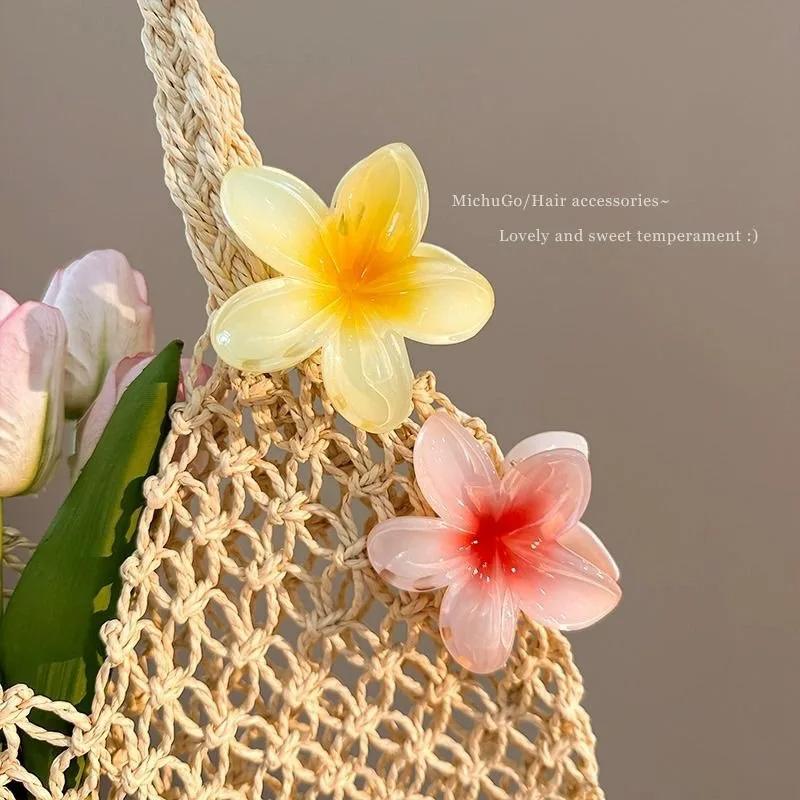 4 STÜCKE Mode Damen Blume Haarspangen Urlaub Böhmen Ei Blume Haarspangen Haarspangen Mädchen Große Haarnadeln Haarschmuck.