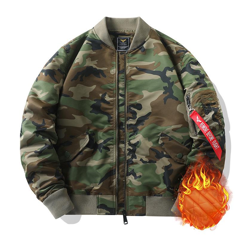 

Осінньо-зимова камуфляжна куртка з бавовняною/тонкою курткою пілота ВПС Чоловіча льотна куртка 5XL