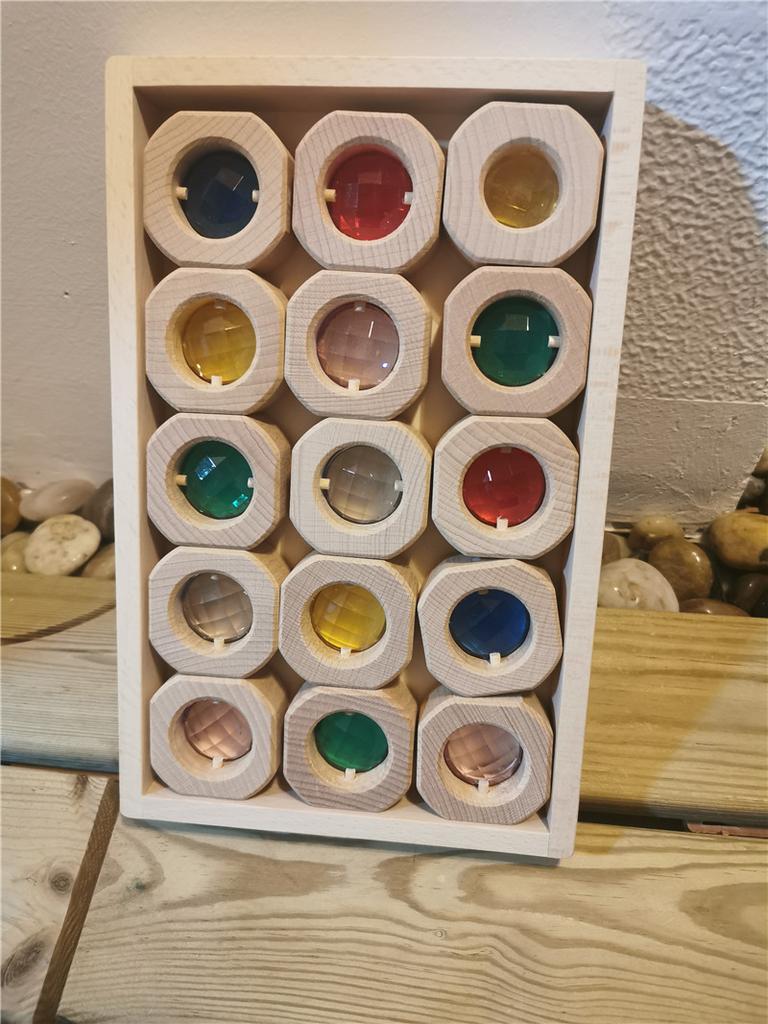 Kids Lucite Cube AcryllicCrylick Stacking Window Blocks Color Street Gems Stone Montessori Toys