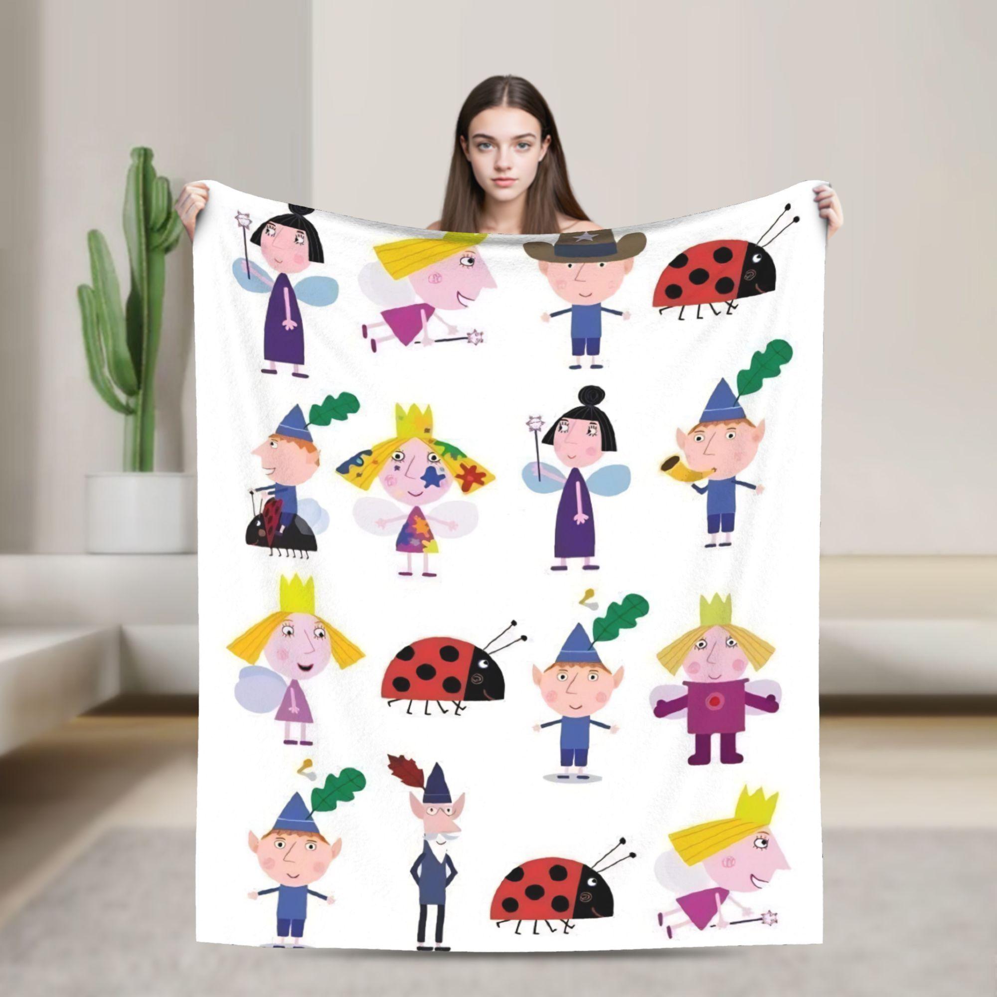 

Ben Holly Cartoon Little Kingdoms Flannel Blanket Magic-Movie Creative Throw Blankets for Bedspreads 125*100cm Warm 80x60in
