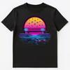 Pickleball Retro Sunset Unisex T-shirt Tops Tees Unisex