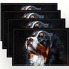 4 Stück, Leinen-Platzset Berner Sennenhund Porträt Tierliebhaber Geschenk Küche Esstischmatte Heimdeko-Idee