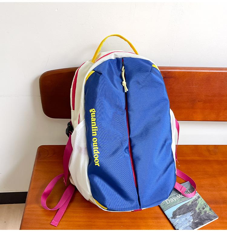 Schoolbag Japanese ins new high-value fresh contrasting backpack female students lightweight outdoor sports large-capacity backpack