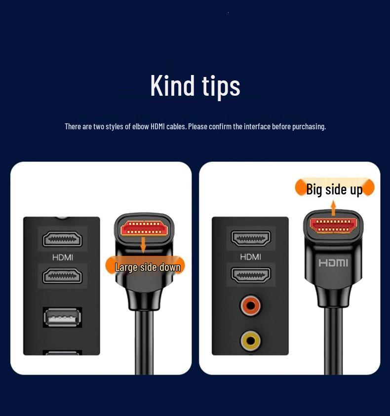 Shan Ze 4K HD HDMI 90° Elbow Cable for TV and Computer