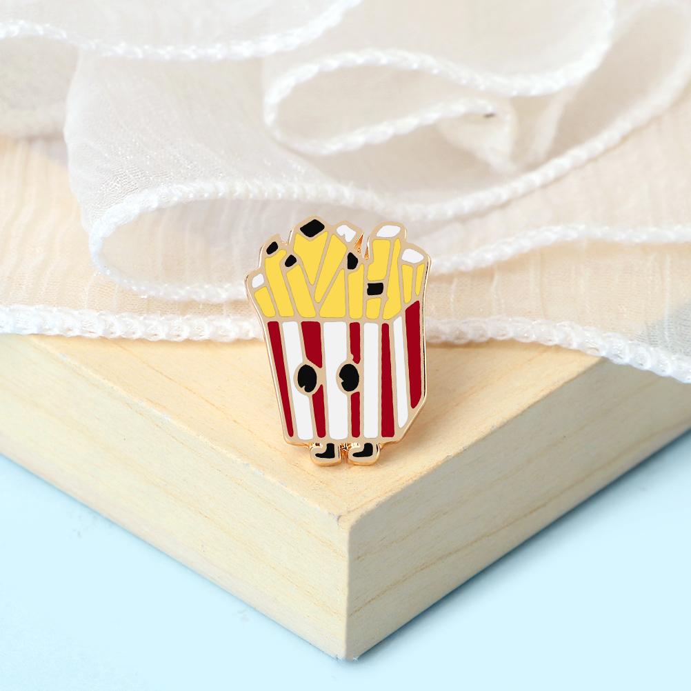 

Funny European Cuisine Enamel Brooch Fries Hamburgers Milk Juice Anime Badge Cartoon Characters Lapel Pins Jewelry Gift for Kids