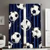 Blue Football Printed Curtains Are Suitable Bedrooms Living Rooms Home Decoration Christmas Curtain For Room Made Of Polyester