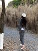 Women's Gray Long-Sleeved Square Neck Mermaid Dress - Spring 2026 Collection