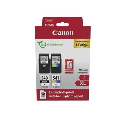 Balení 2 inkoustových kazet + balení fotopapírů - CANON - PG-540L Černá + CL-541XL Barevná - Vysoký výtěžek