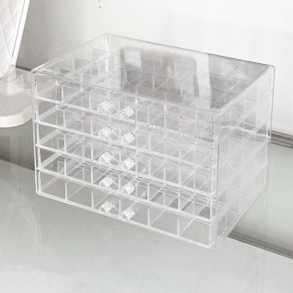 120Grids Jewelry Storage Box Acrylic Nail Art Organizer Box Jewelry Transparent Box Vanity
