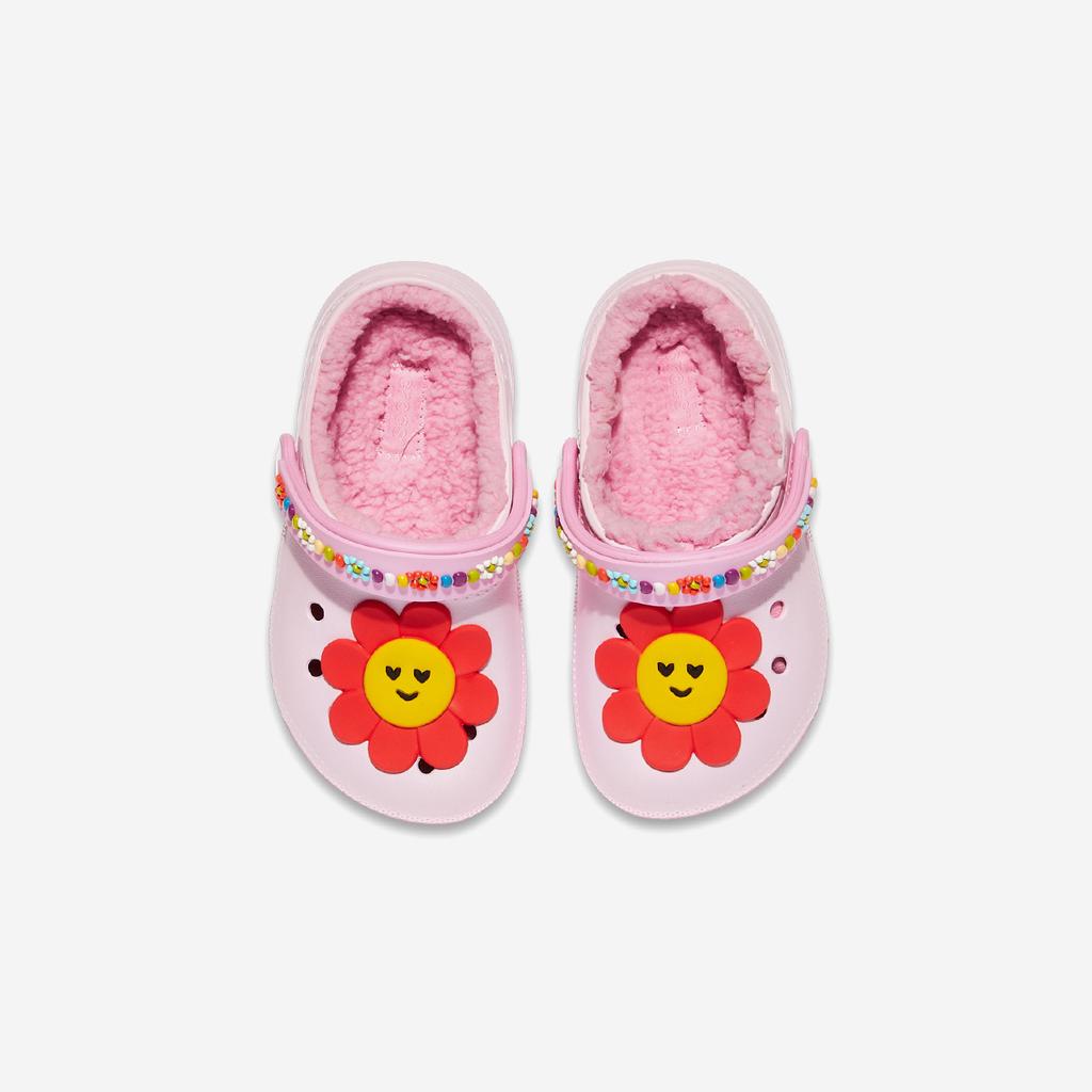Crocs Classic Lined Daisy Clog Toddler [CRS211635-PINK MILK]