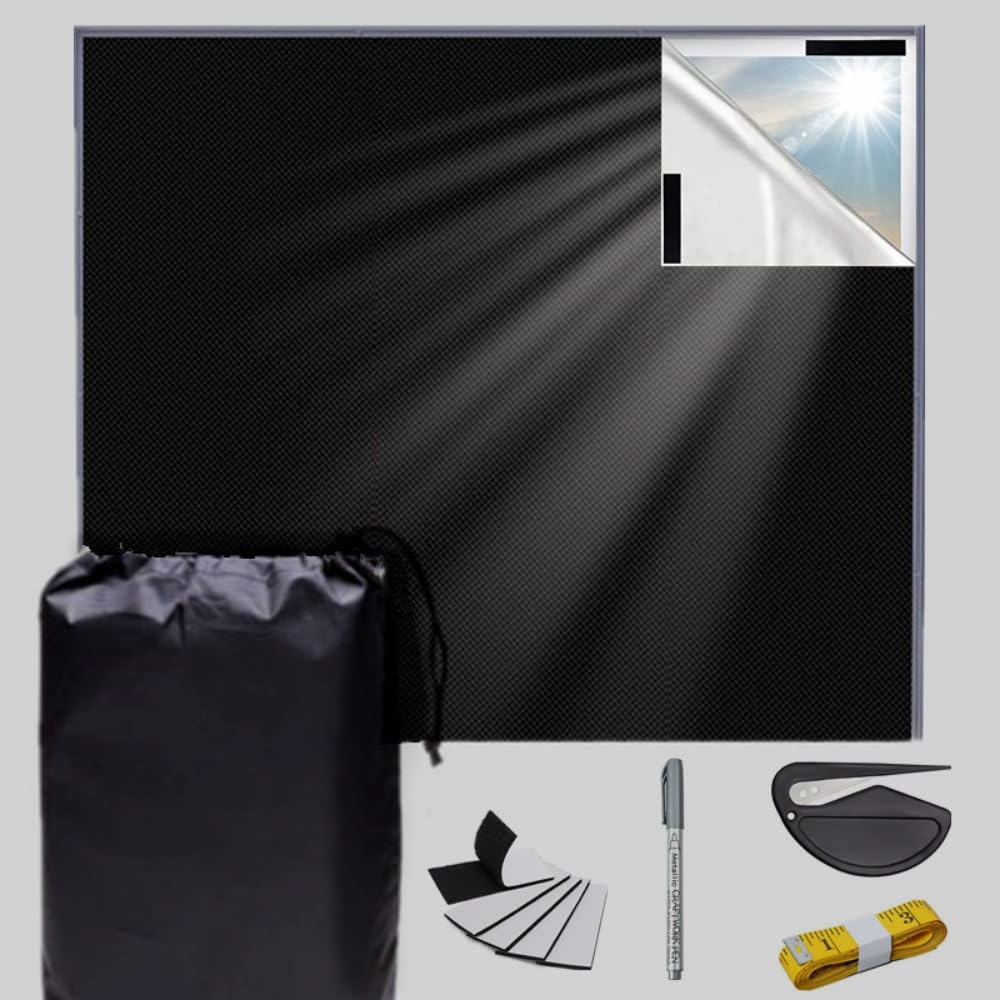 Itisyou Blackout Window Blackout UV Blackout Film for Windows X Curtains, Sheet, Heat-Blocking Film, Protection, (1.45 4M)