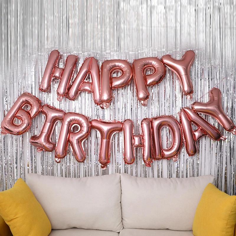 13pz Palloncini in Foil con Lettere Buon Compleanno per Bambini e Bambine Festa di Compleanno Decorazioni Fai da Te Articoli per Baby Shower Camera da Letto